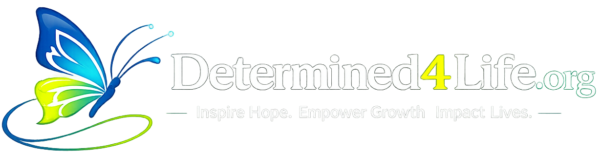 Determined 4 Life logo with butterfly